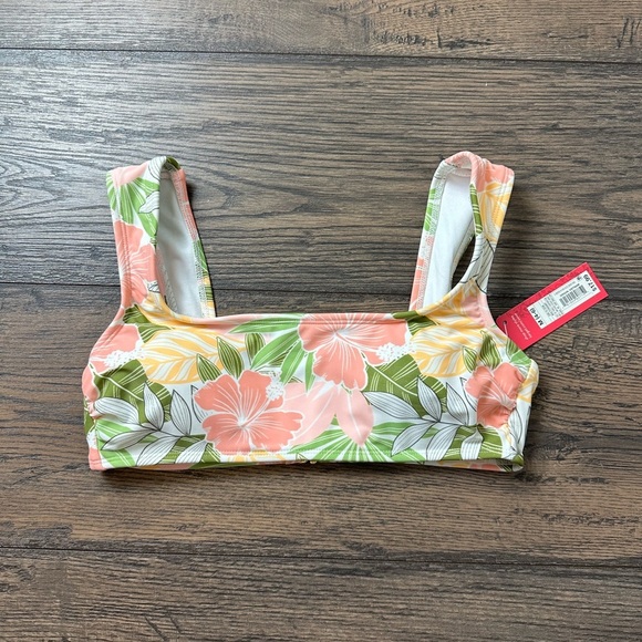 Floral Bikini Top with Tropical Print - Picture 1 of 2